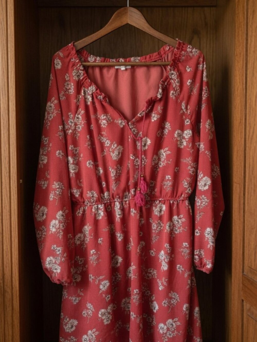 Maurices cute front tie long sleeve dress